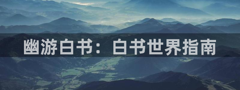 pg国际PC官网：幽游白书：白书世界指南